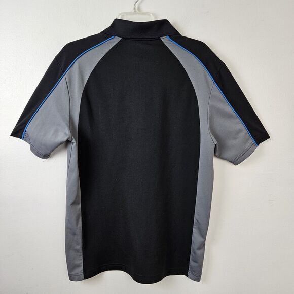 Grand Slam Performance Mens M Polo Shirt Short Sleeve Black Gray Blue Colorblock - Picture 8 of 9